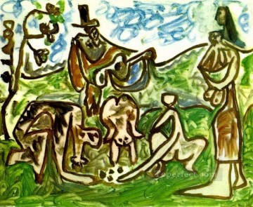  figure - Guitarist and figures in a landscape I 1960 cubism Pablo Picasso